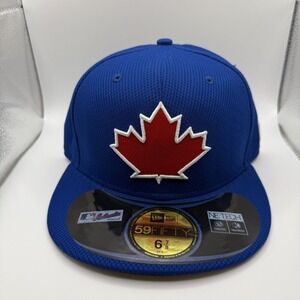 New Era 59Fifty Toronto Blue Jays Canada Maple Leaf Blue Fitted Hat 6 7/8